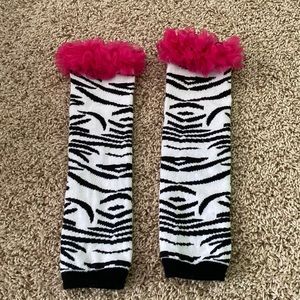 LITTLE GIRLS Zebra Style Leg Warmers